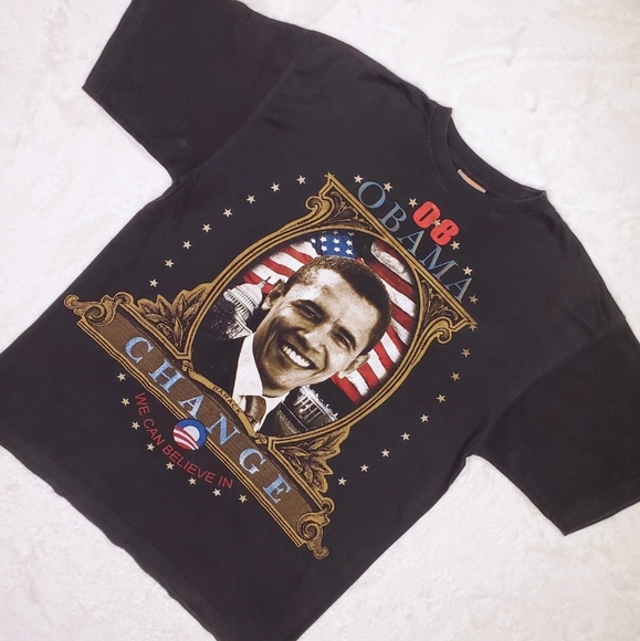 2008 BARACK OBAMA CHANGE WE CAN BELIEVE IN T SHIRT OVERSIZED GRAPHIC XL EUC - Picture 3 of 12